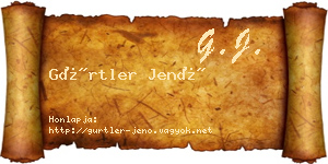 Gürtler Jenő névjegykártya